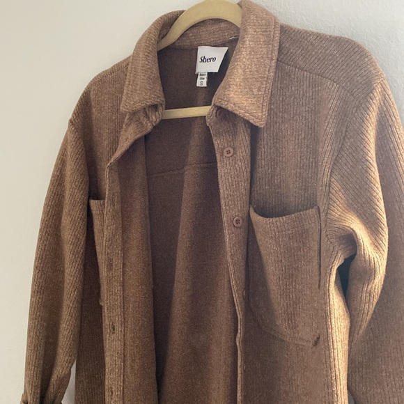 Brown Ribbed Shacket - Picture 2 of 6